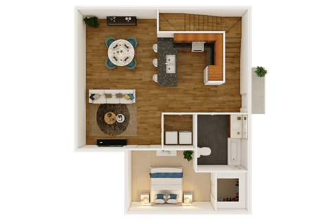 Floor plan for 4 beds, 2 baths, 1545 sqft
